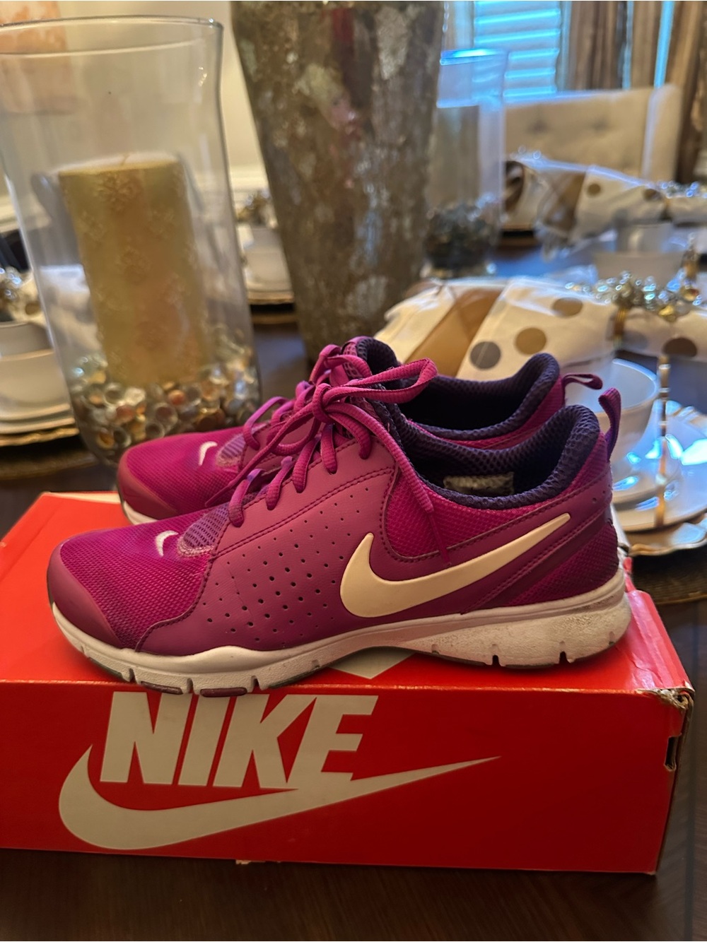 Slightly Worn Nike In-Season TR Training Size 8Purple/Magenta with white swoosh